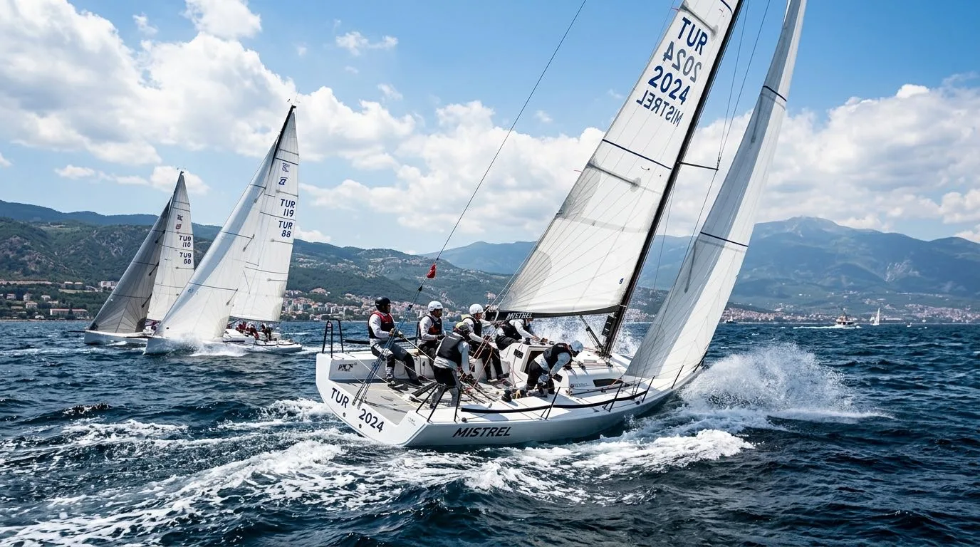 BASK yelken takımı yarış sırasında